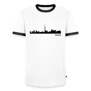 Toronto - Männer Kontrast-T-Shirt - Weiß/Schwarz - Vorne - AI Model Female 172 light (172cm) & AI Model Male 178 dark (178cm)