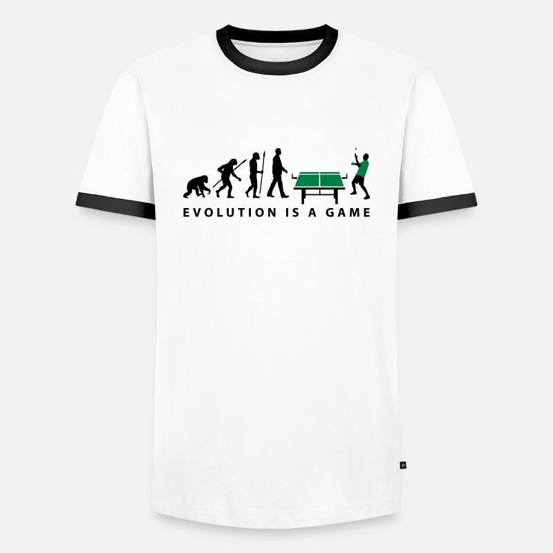 evolution_table_tennis_072012_c_2c - Men's Ringer Shirt - white/black