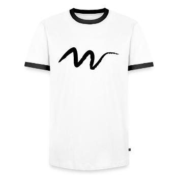 Cool curves brushstroke graffiti line - Men's Ringer Shirt - white/black - Front - AI Model Female 172 light (172cm) & AI Model Male 178 dark (178cm)