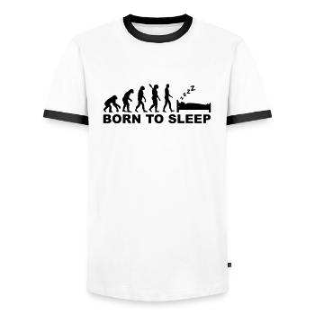 Schlafen - Männer Kontrast-T-Shirt - Weiß/Schwarz - Vorne - AI Model Female 172 light (172cm) & AI Model Male 178 dark (178cm)