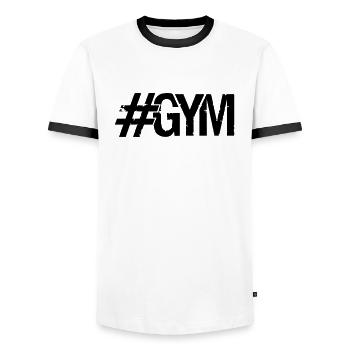 hashtag cool design gym text logo gewicht heben ha - Männer Kontrast-T-Shirt - Weiß/Schwarz - Vorne - AI Model Female 172 light (172cm) & AI Model Male 178 dark (178cm)
