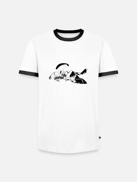 Bergflieger - Männer Kontrast-T-Shirt - Weiß/Schwarz