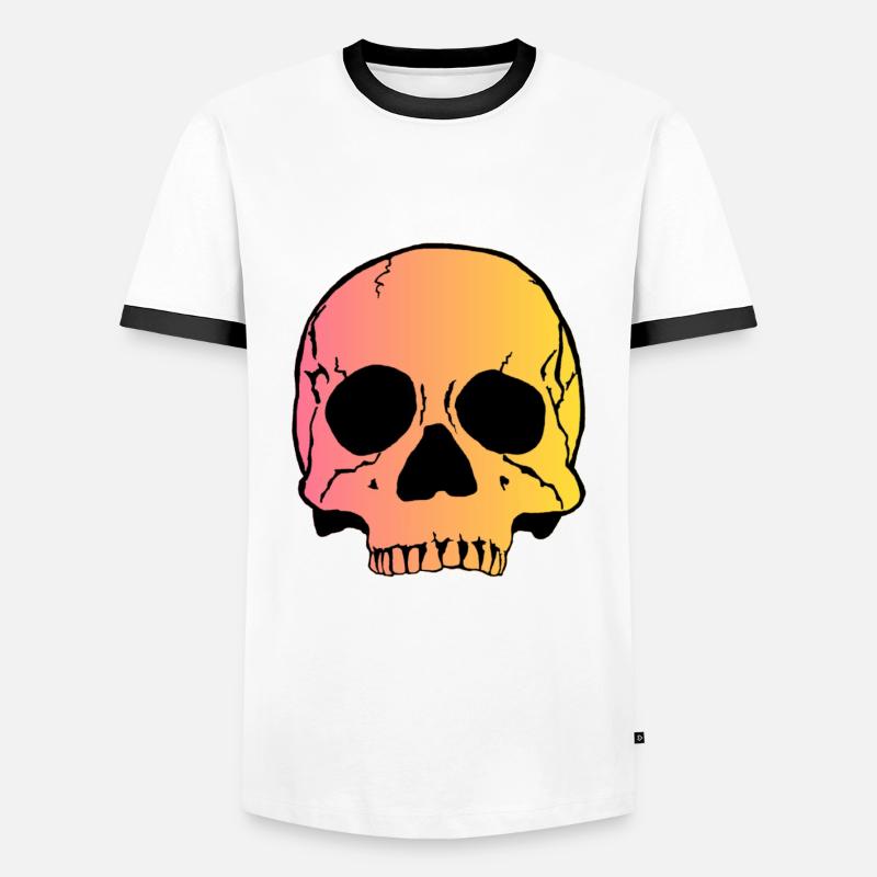 Skull 1 - Männer Kontrast-T-Shirt - Weiß/Schwarz