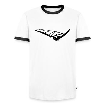 Windsurfen - Männer Kontrast-T-Shirt - Weiß/Schwarz - Vorne - AI Model Female 172 light (172cm) & AI Model Male 178 dark (178cm)