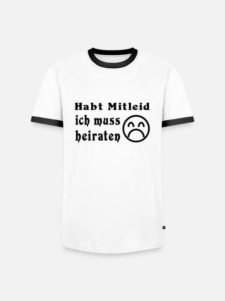 wedding - Men's Ringer Shirt - white/black