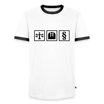 Anwalt - Männer Kontrast-T-Shirt - Weiß/Schwarz - Vorne - AI Model Female 172 light (172cm) & AI Model Male 178 dark (178cm)