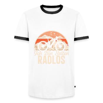 Ich Bin Selten Radlos - Fahrrad MTB Mountainbike - Männer Kontrast-T-Shirt - Weiß/Schwarz - Vorne - AI Model Female 172 light (172cm) & AI Model Male 178 dark (178cm)