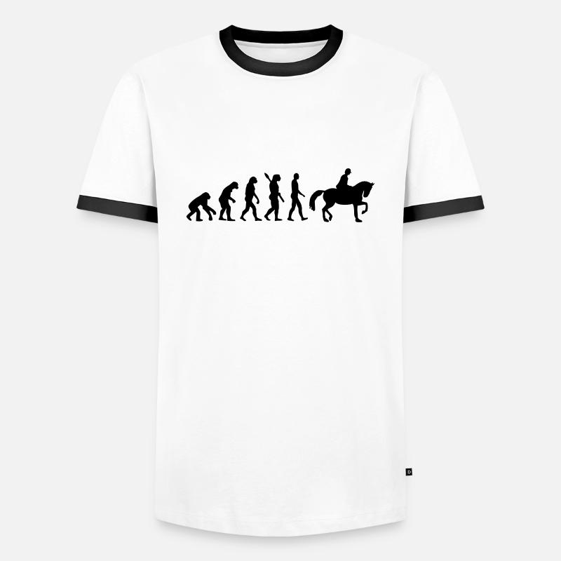 Évolution Cheval - T-shirt contrasté Homme - blanc/noir