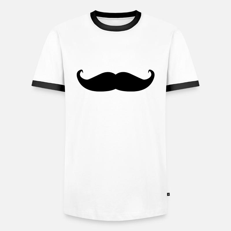 Moustache - Men's Ringer Shirt - white/black