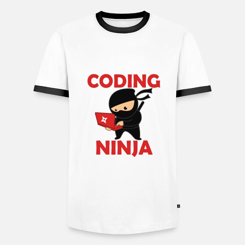 Coding ninja - Men's Ringer Shirt - white/black