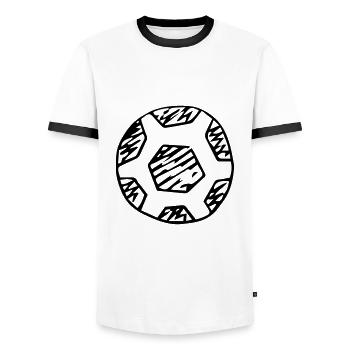 Football Ball Handball - Men's Ringer Shirt - white/black - Front - AI Model Female 172 light (172cm) & AI Model Male 178 dark (178cm)