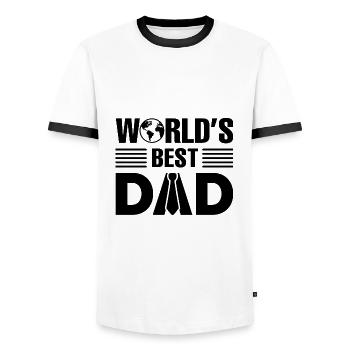 Meilleur papa du monde - T-shirt contrasté Homme - blanc/noir - Devant - AI Model Female 172 light (172cm) & AI Model Male 178 dark (178cm)