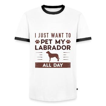 I Just Want To Pet My Labrador All Day - Men's Ringer Shirt - white/black - Front - AI Model Female 172 light (172cm) & AI Model Male 178 dark (178cm)