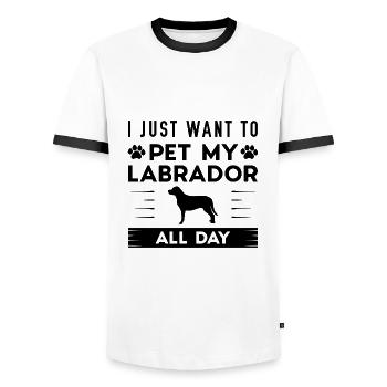 I Just Want To Pet My Labrador All Day - Men's Ringer Shirt - white/black - Front - AI Model Female 172 light (172cm) & AI Model Male 178 dark (178cm)
