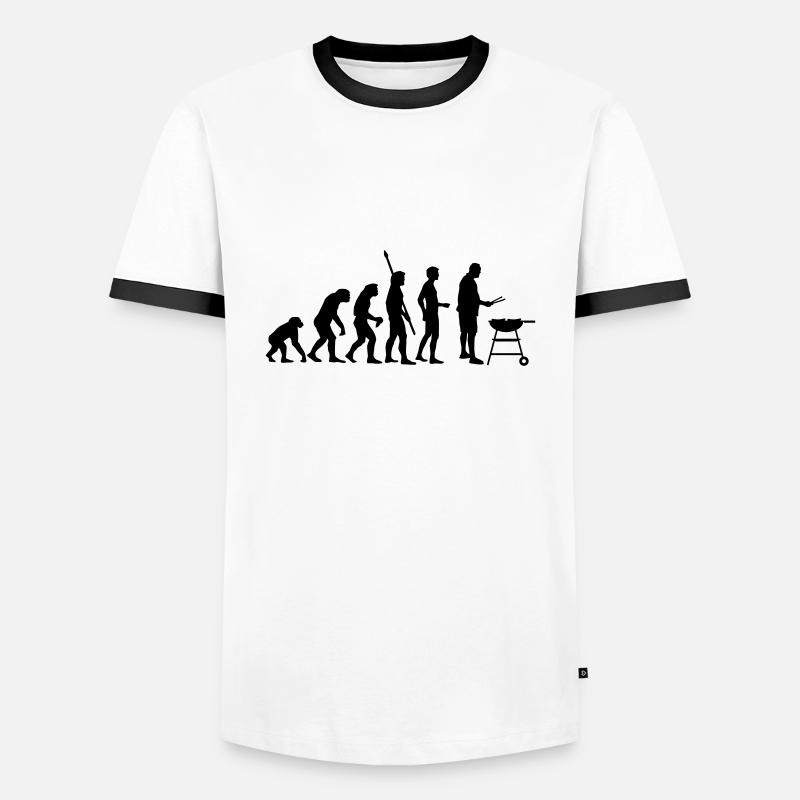 evolution_grill - Men's Ringer Shirt - white/black