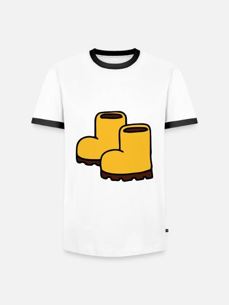 Boots Winter Boots Rain Boots - Men's Ringer Shirt - white/black