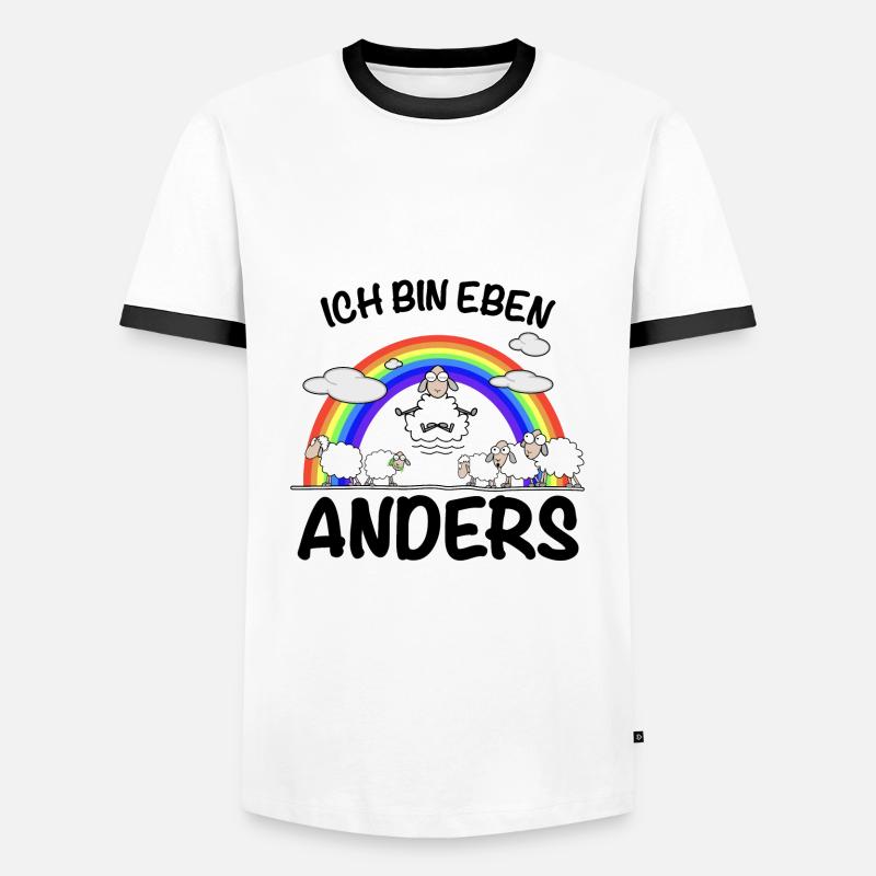 Ich bin eben anders - Männer Kontrast-T-Shirt - Weiß/Schwarz