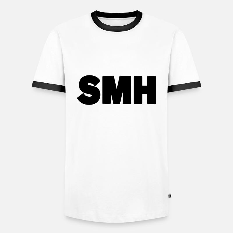 SMH | Text Slang - Men's Ringer Shirt - white/black
