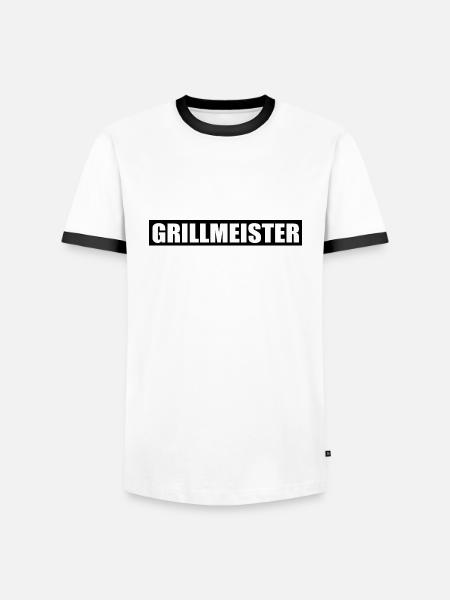 BBQ - Männer Kontrast-T-Shirt - Weiß/Schwarz