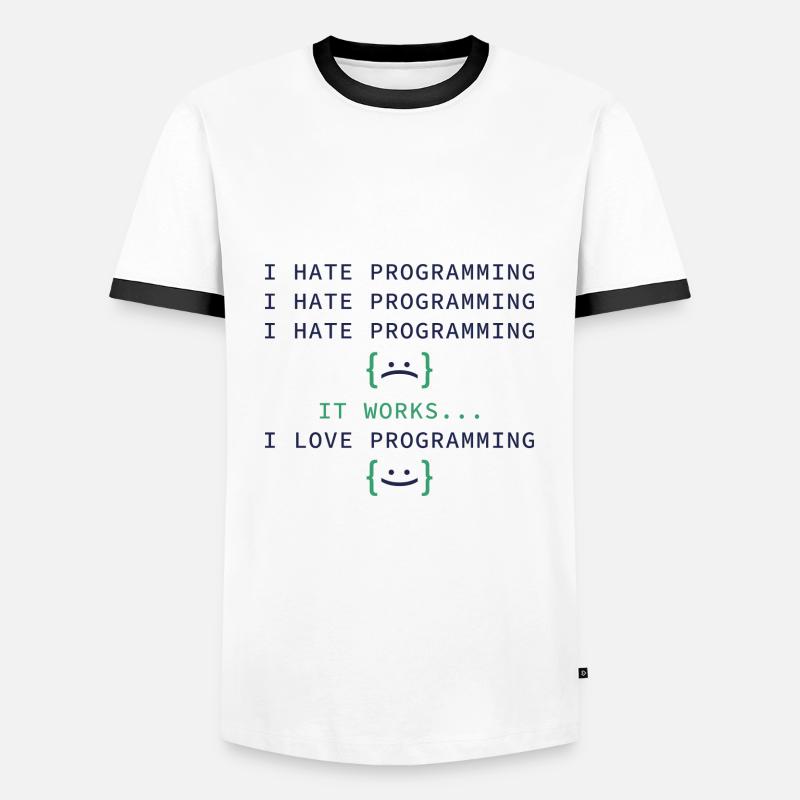 I Hate Programming - Men's Ringer Shirt - white/black
