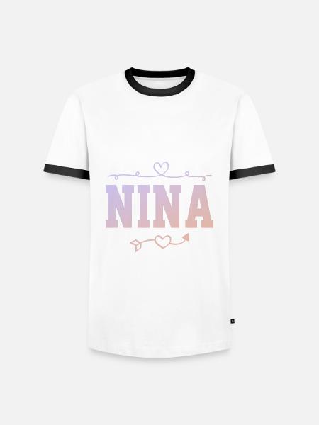 Nina - Men's Ringer Shirt - white/black