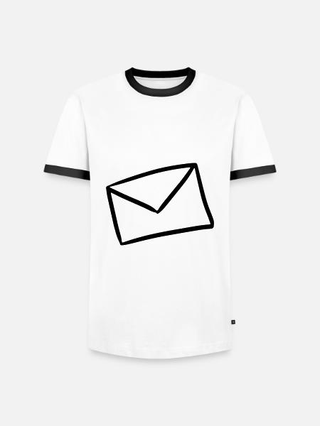 Brev ikon besked brev brev forsendelse - Herre kontrast-T-shirt - hvid/sort