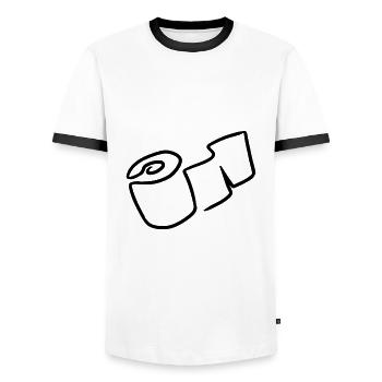 Toilet paper toilet paper roll toilet paper - Men's Ringer Shirt - white/black - Front - AI Model Female 172 light (172cm) & AI Model Male 178 dark (178cm)