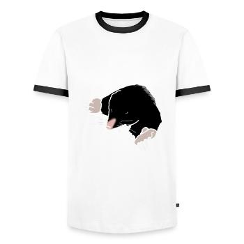 Maulwurf - Männer Kontrast-T-Shirt - Weiß/Schwarz - Vorne - AI Model Female 172 light (172cm) & AI Model Male 178 dark (178cm)
