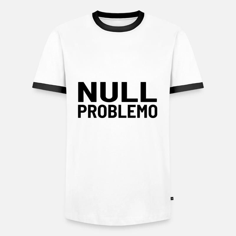 Null Problemo Kein Problem - Männer Kontrast-T-Shirt - Weiß/Schwarz
