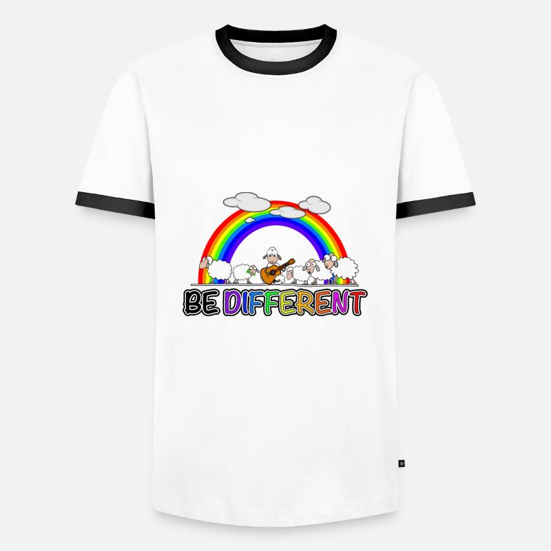 Schaf - be different - Männer Kontrast-T-Shirt - Weiß/Schwarz