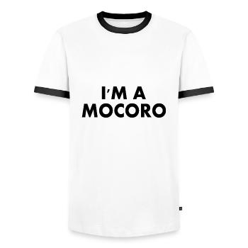 I'm a mocoro - T-shirt contrasté Homme - blanc/noir - Devant - AI Model Female 172 light (172cm) & AI Model Male 178 dark (178cm)