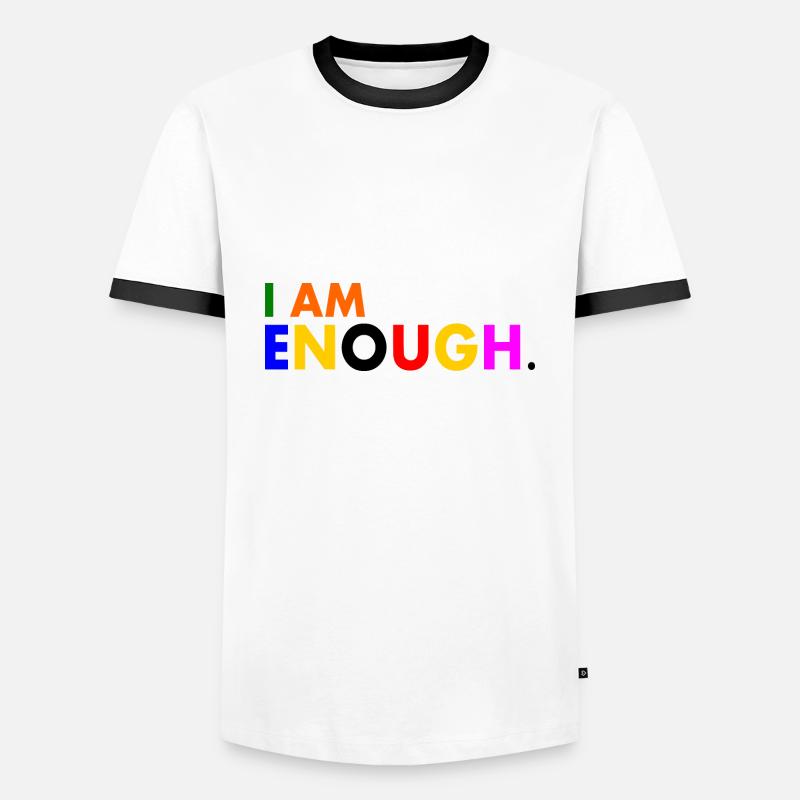 I am enough - Men's Ringer Shirt - white/black