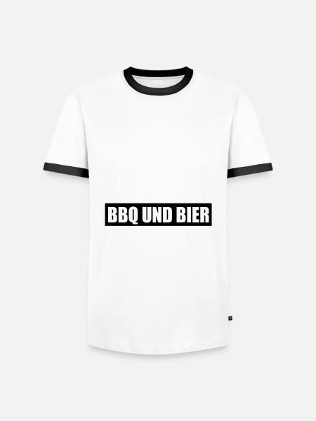 BBQ - Männer Kontrast-T-Shirt - Weiß/Schwarz