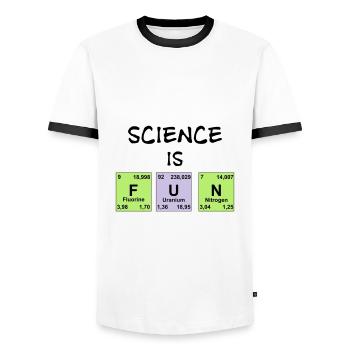La science est amusante - T-shirt contrasté Homme - blanc/noir - Devant - AI Model Female 172 light (172cm) & AI Model Male 178 dark (178cm)