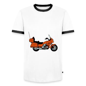 Motorrad , Goldwing , Chopper , Kult(25) - Männer Kontrast-T-Shirt - Weiß/Schwarz - Vorne - AI Model Female 172 light (172cm) & AI Model Male 178 dark (178cm)