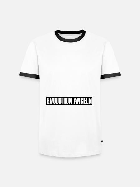 Angeln - Männer Kontrast-T-Shirt - Weiß/Schwarz