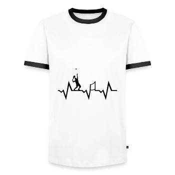 Battement de coeur de tennis - T-shirt contrasté Homme - blanc/noir - Devant - AI Model Female 172 light (172cm) & AI Model Male 178 dark (178cm)