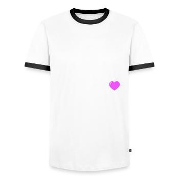 Cœur chéri - T-shirt contrasté Homme - blanc/noir - Devant - AI Model Female 172 light (172cm) & AI Model Male 178 dark (178cm)
