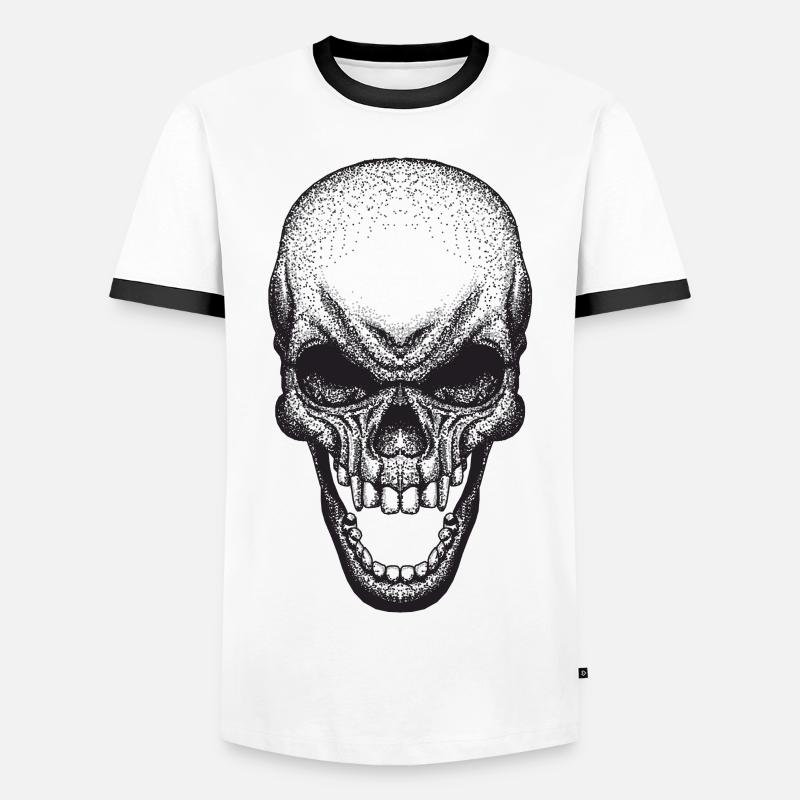 Dot Skull - Men's Ringer Shirt - white/black