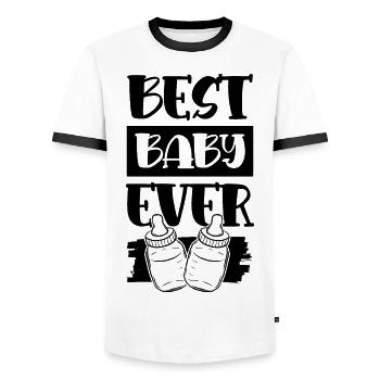 bestes baby - Männer Kontrast-T-Shirt - Weiß/Schwarz - Vorne - AI Model Female 172 light (172cm) & AI Model Male 178 dark (178cm)