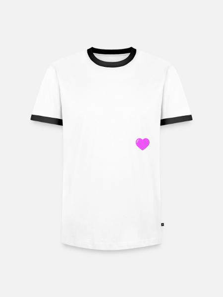 Unikat Herz - Männer Kontrast-T-Shirt - Weiß/Schwarz