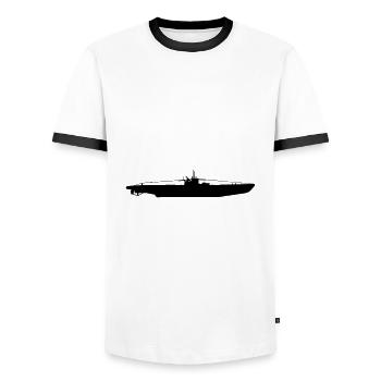 U-Boot , Kriegsmariene, U Boot , Marine (25) - Männer Kontrast-T-Shirt - Weiß/Schwarz - Vorne - AI Model Female 172 light (172cm) & AI Model Male 178 dark (178cm)