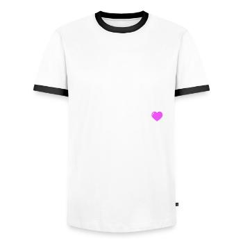 La Familia Heart - Men's Ringer Shirt - white/black - Front - AI Model Female 172 light (172cm) & AI Model Male 178 dark (178cm)