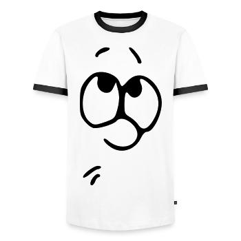 Emoji croquis réfléchis noir - T-shirt contrasté Homme - blanc/noir - Devant - AI Model Female 172 light (172cm) & AI Model Male 178 dark (178cm)