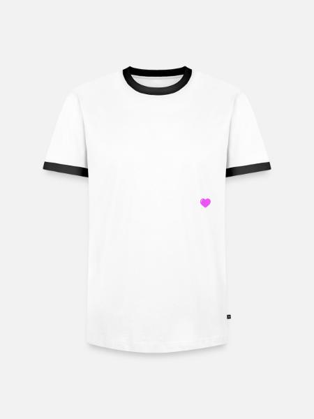 Heartfelt Heart - Men's Ringer Shirt - white/black