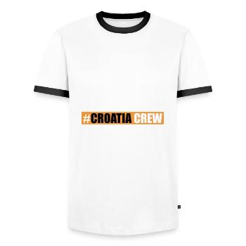 Croatia Crew - Men's Ringer Shirt - white/black - Front - AI Model Female 172 light (172cm) & AI Model Male 178 dark (178cm)