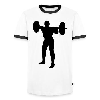 Weightlifter, weightlifting - Men's Ringer Shirt - white/black - Front - AI Model Female 172 light (172cm) & AI Model Male 178 dark (178cm)