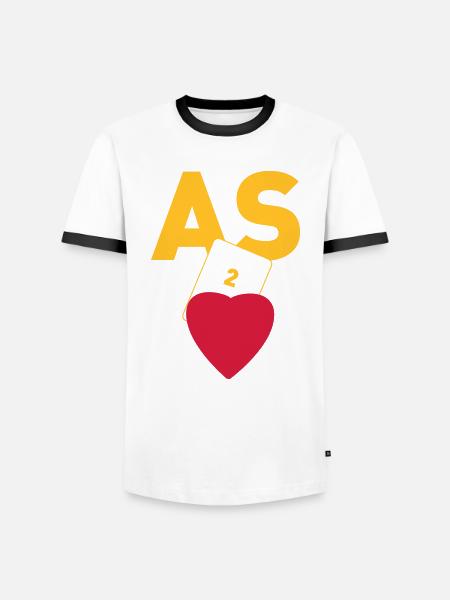 As de Coeur - T-shirt contrasté Homme - blanc/noir