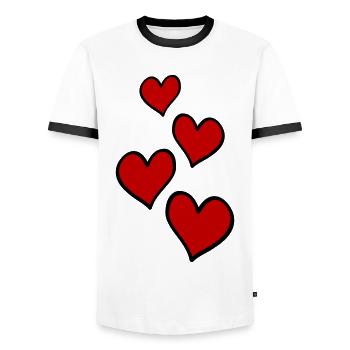 Hearts Love Symbol - Men's Ringer Shirt - white/black - Front - AI Model Female 172 light (172cm) & AI Model Male 178 dark (178cm)
