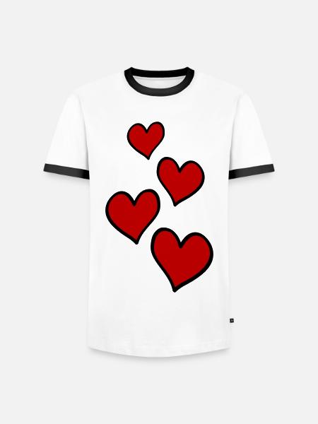 Hearts Love Symbol - Men's Ringer Shirt - white/black